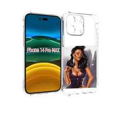 Чехол MyPads нарисованная-девушка-в-фиолетовом-платье женский для iPhone 14 Pro Max