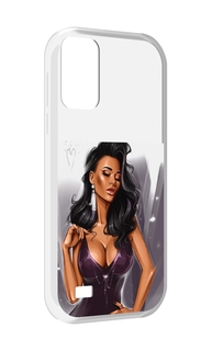 Чехол MyPads нарисованная-девушка-в-фиолетовом-платье женский для Oukitel C31