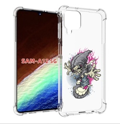 Чехол MyPads нарисованный скелет на скейт борде для Samsung Galaxy A12 (SM-A125F) 2020