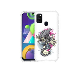 Чехол MyPads Tocco для Samsung Galaxy M21 нарисованный скелет на скейт борде