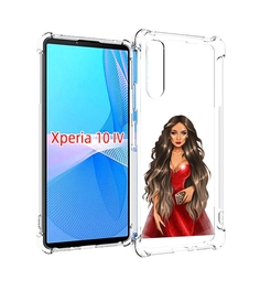 Чехол MyPads девушка-в-вечернем-платье женский для Sony Xperia 10 IV (10-4)