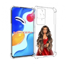 Чехол MyPads девушка-в-вечернем-платье женский для Xiaomi Redmi K50/K50 Pro