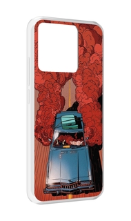 Чехол MyPads Tocco для Xiaomi Redmi 10A машина мчится с дымком