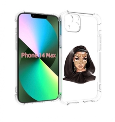 Чехол MyPads девушка-в-золотой-маске для iPhone 14 Plus (6.7)