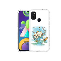 Чехол MyPads Tocco для Samsung Galaxy M21 Счастливый чемодан (PT147110.591.166)