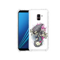 Чехол MyPads Tocco для Samsung Galaxy A8 Plus нарисованный скелет на скейт борде