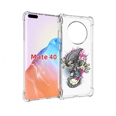 Чехол MyPads Tocco для Huawei Mate 40 нарисованный скелет на скейт борде