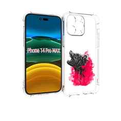 Чехол MyPads медведь в дымке для iPhone 14 Pro Max