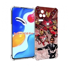 Чехол MyPads Тони-Старк-и-костюмы для Xiaomi Redmi K50 / K50 Pro