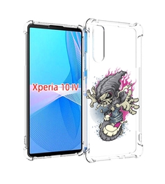Чехол MyPads нарисованный скелет на скейт борде для Sony Xperia 10 IV (10-4)