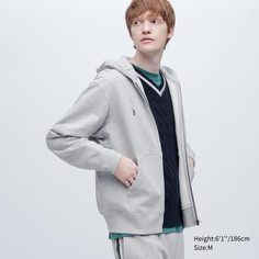 Толстовка мужская UNIQLO 450189COL05 серая 2XS (доставка из-за рубежа)