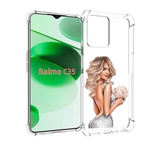 Чехол MyPads Роскошное-платье женский для Realme C35 / Narzo 50A Prime