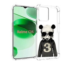 Чехол MyPads Панда-в-костюме для Realme C35 / Narzo 50A Prime