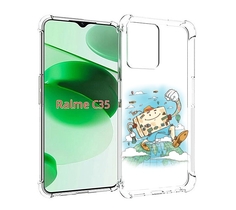 Чехол MyPads Счастливый чемодан для Realme C35 / Narzo 50A Prime