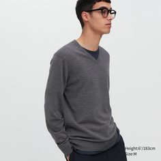 Пуловер мужской UNIQLO 450536COL07 серый 2XL (доставка из-за рубежа)