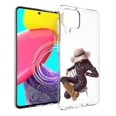 Чехол Mypads Загадочная-Девушка-В-Костюме Женский Для Samsung Galaxy M53 (Sm-M536)