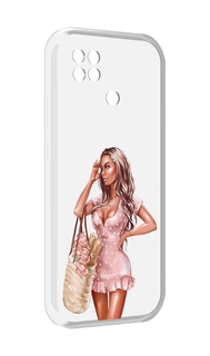 Чехол MyPads Девушка-в-мини-платье женский для Xiaomi Poco C40