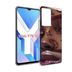 Чехол MyPads лицо девушки тень женский для Vivo Y76 5G