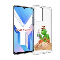 Чехол MyPads Гринч-в-платье для Vivo Y76 5G