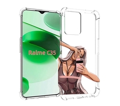 Чехол MyPads девушка-в-прозрачной-одежде для Realme C35 / Narzo 50A Prime