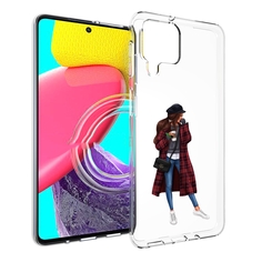 Чехол MyPads девушка-в-клетчатом-пальто для Samsung Galaxy M53 (SM-M536)
