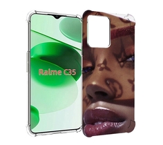 Чехол MyPads лицо девушки тень женский для Realme C35 / Narzo 50A Prime