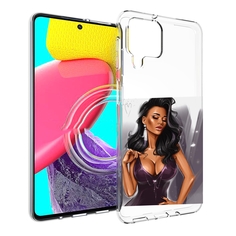 Чехол Mypads Нарисованная-Девушка-В-Фиолетовом-Платье Женский Для Samsung Galaxy M53