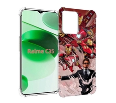 Чехол MyPads Тони-Старк-и-костюмы для Realme C35 / Narzo 50A Prime