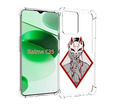 Чехол MyPads девушка в маске япония для Realme C35 / Narzo 50A Prime