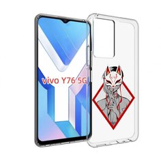 Чехол MyPads девушка в маске япония для Vivo Y76 5G