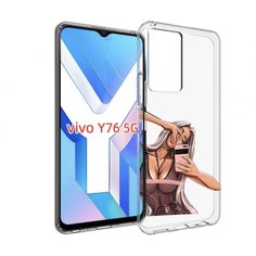 Чехол MyPads девушка-в-прозрачной-одежде для Vivo Y76 5G