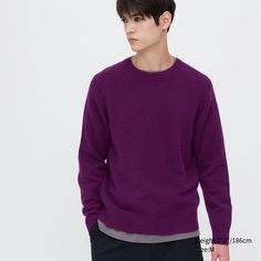 Джемпер мужской UNIQLO 450541COL77 фиолетовый 2XL (доставка из-за рубежа)