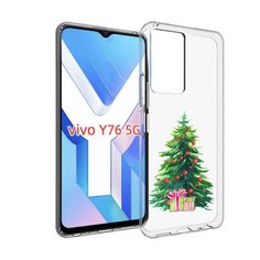 Чехол MyPads Елка новогодняя с подарками акварель для Vivo Y76 5G