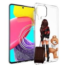 Чехол MyPads девушка-с-модным-чемоданом женский для Samsung Galaxy M53 (SM-M536)