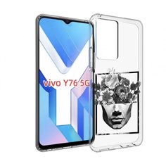 Чехол MyPads черно белая ваза в абстракции для Vivo Y76 5G