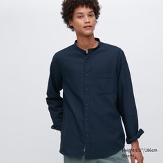 Рубашка мужская UNIQLO 450261COL69 синяя L (доставка из-за рубежа)