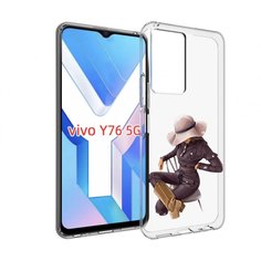 Чехол MyPads загадочная-девушка-в-костюме женский для Vivo Y76 5G