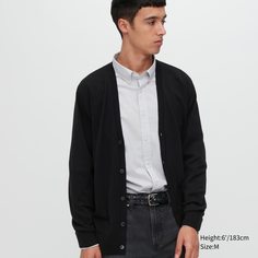 Кардиган мужской UNIQLO 450540COL09 черный XS (доставка из-за рубежа)