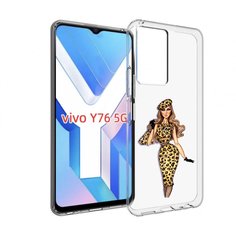 Чехол MyPads леопардовое платье женский для Vivo Y76 5G