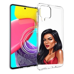 Чехол MyPads Брюнетка-в-красном-платье для Samsung Galaxy M53 (SM-M536)