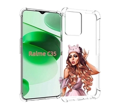 Чехол MyPads девушка-с-маской-для-сна женский для Realme C35 / Narzo 50A Prime