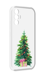 Чехол MyPads Елка новогодняя с подарками акварель для Tecno Pova 3