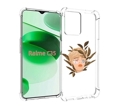 Чехол MyPads лицо-с-патчами для Realme C35 / Narzo 50A Prime
