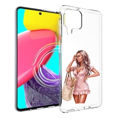 Чехол MyPads Девушка-в-мини-платье женский для Samsung Galaxy M53 (SM-M536)