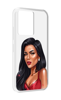 Чехол MyPads Брюнетка-в-красном-платье для Infinix Note 12 5G X671 / Note 12 Pro 5G