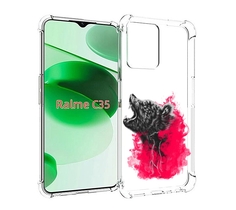 Чехол MyPads медведь в дымке для Realme C35 / Narzo 50A Prime