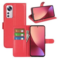 Чехол-книжка PRESTIGE с функцией подставки для Xiaomi 12 Lite красный