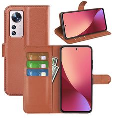 Чехол-книжка PRESTIGE с функцией подставки для Xiaomi 12 Lite коричневый
