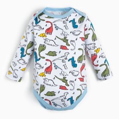 Боди для мальчика, цвет белый, рост 74 см (6-9м) Linas Baby