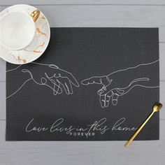 Салфетка на стол Love lives, ПВХ, 40х29 Доляна